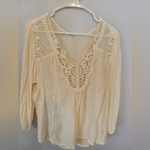Maurices Lace Tunic-Cream Color-XL